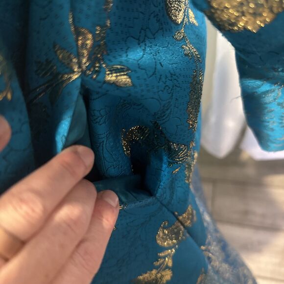 Vintage Victoria’s Secret Gold Label Brocade Jaquard Robe One Size Gold Metallic - Picture 5 of 13